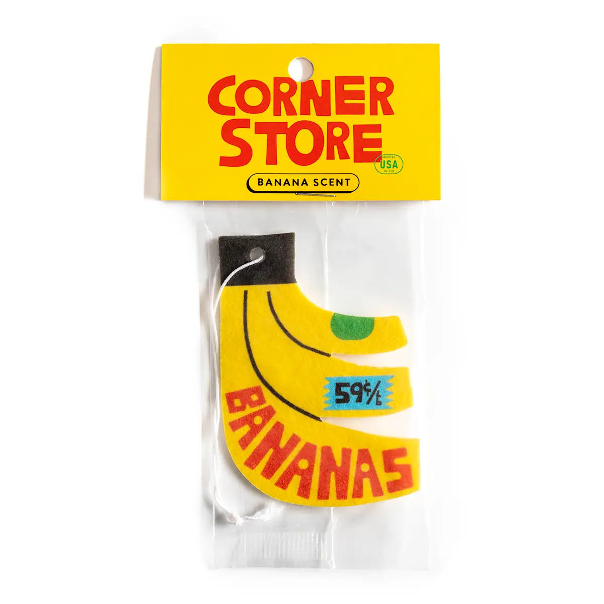 Three Potato Four Corner Store Banana Scent Air Freshener, featuring a playful banana fragrance, perfect for freshening up small spaces with a fun, fruity aroma.