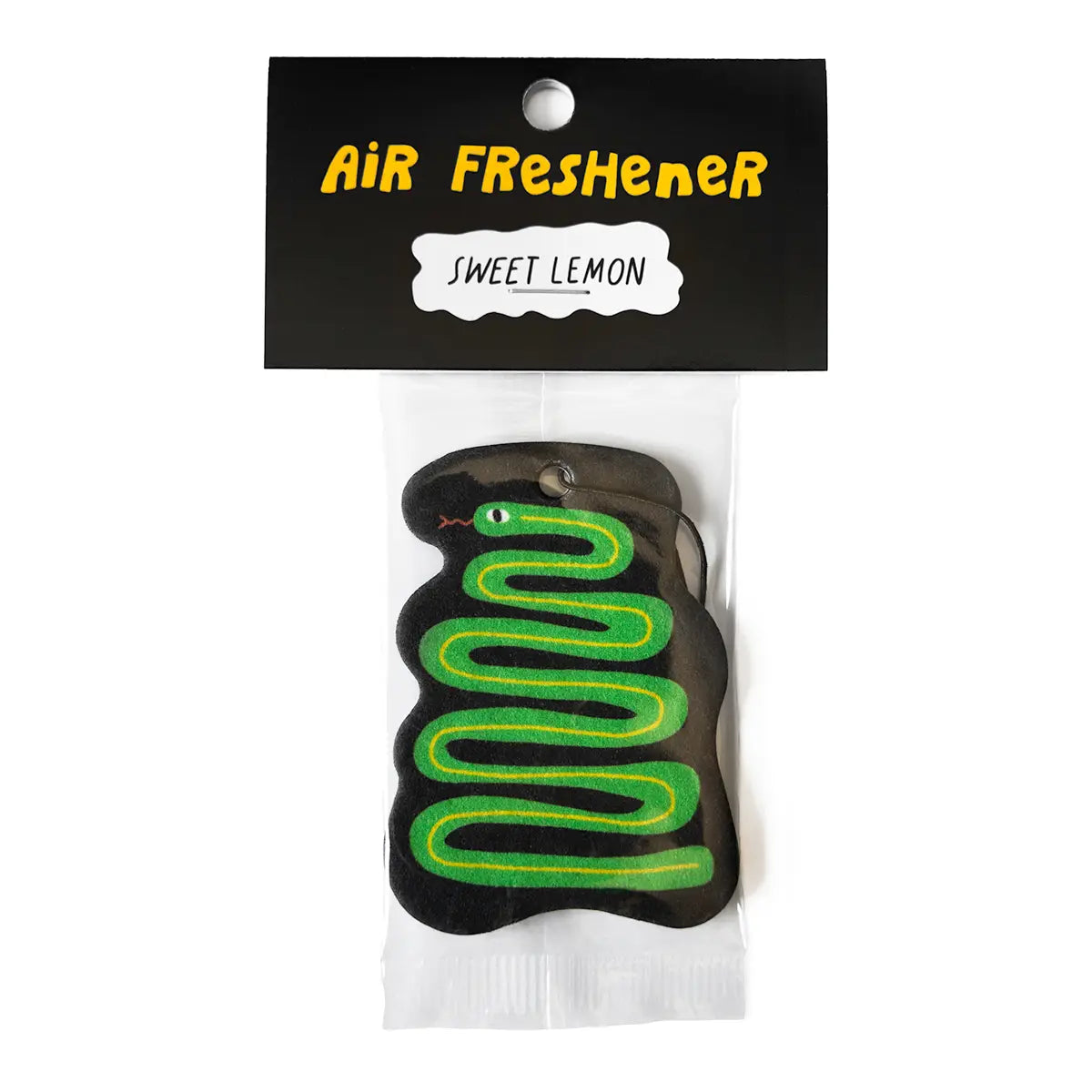 Three Potato Four Snake Home & Car Air Freshener in Sweet Lemon scent, offering a zesty, citrus fragrance with a bold snake design, perfect for adding a fresh and lively aroma to your space or vehicle.