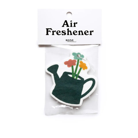 Three Potato Four Watering Can Card Air Freshener in Rose scent, featuring a delicate floral fragrance and a charming watering can design, perfect for freshening up any space with the sweet aroma of roses.