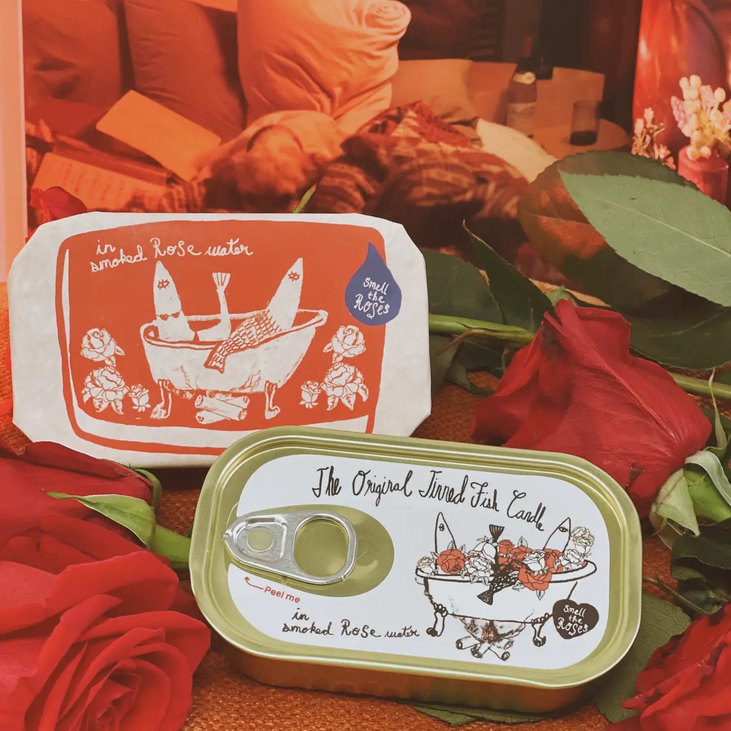 Tinned Fish Candle Smoked Rose Water Lifestyle 5